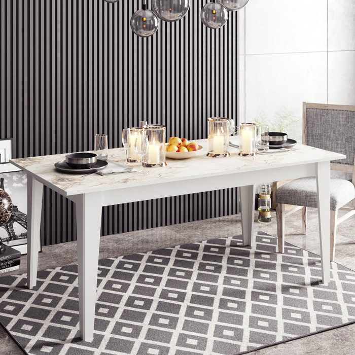 Hanah Home Mesa de Comedor Polka - White Hanah Home Mesa de Comedor Polka - White